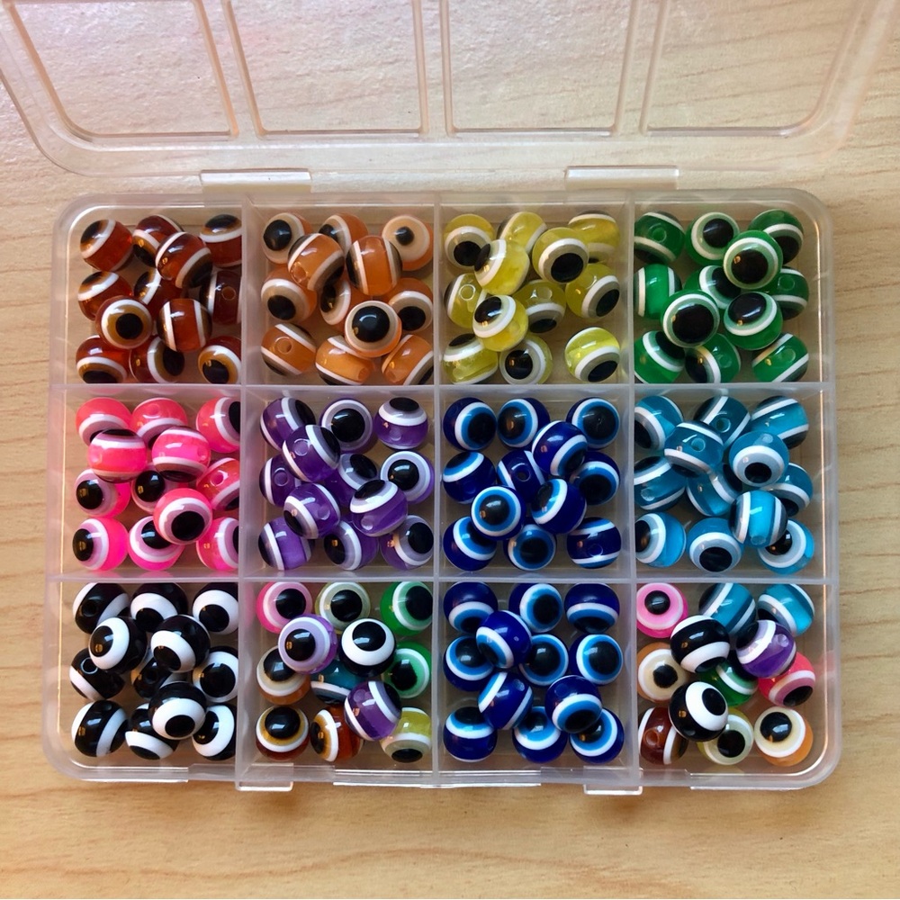 NWOT 8mm Spherical Acrylic Evil Eye Beads